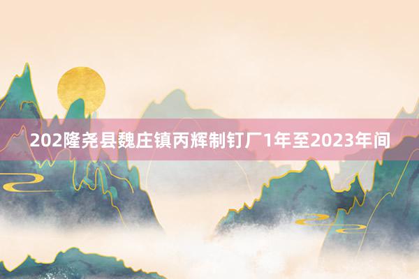 202隆尧县魏庄镇丙辉制钉厂1年至2023年间